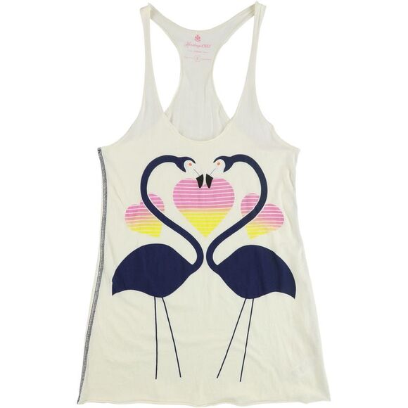 Heritage 1981 Womens Flamingo Graphic T-Shirt, Off-White, NWT - Picture 1 of 2